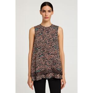 Proenza Schouler 100% Silk Multicolor Print Sleeveless Top Blouse Women's Size 4
